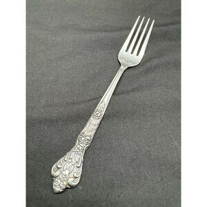 Vintage Versailles Stainless Steel Fork By Yamazaki Japan 7" Intricate Floral Pa